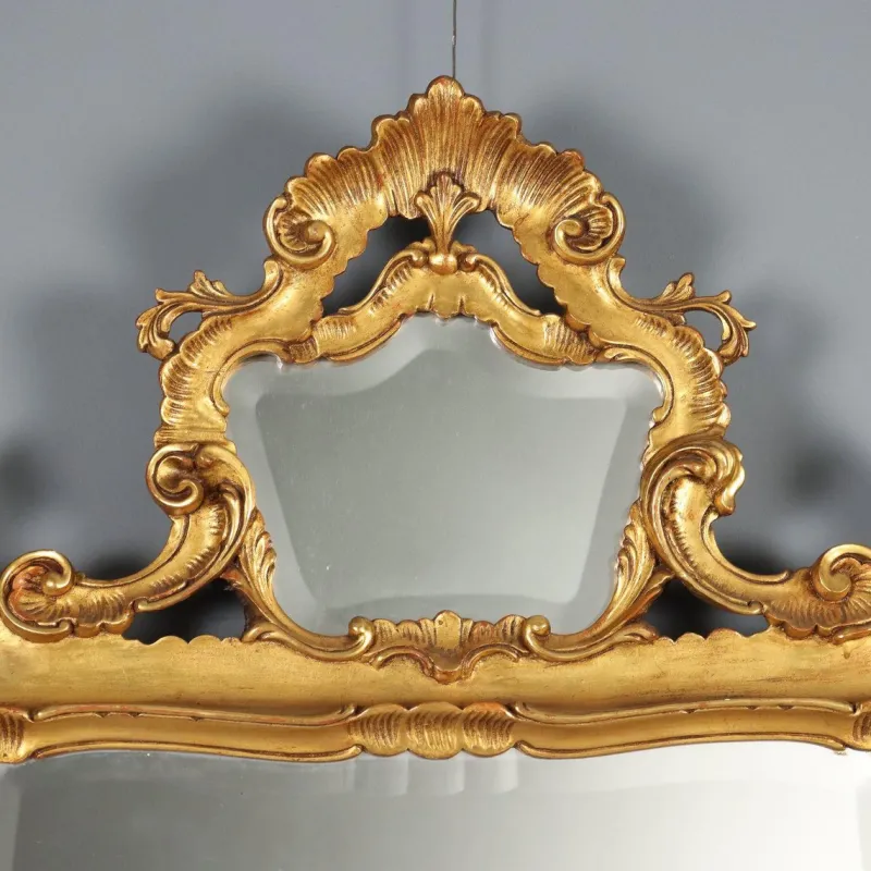 Clearance Pamono Carved and Gilded Rococo Style Mirror