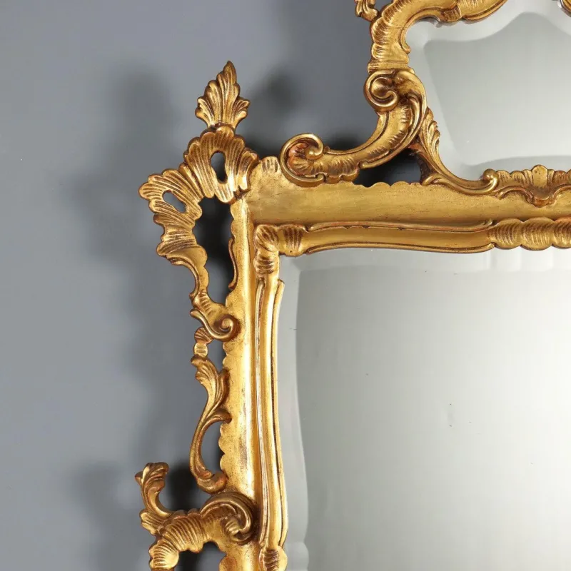 Clearance Pamono Carved and Gilded Rococo Style Mirror