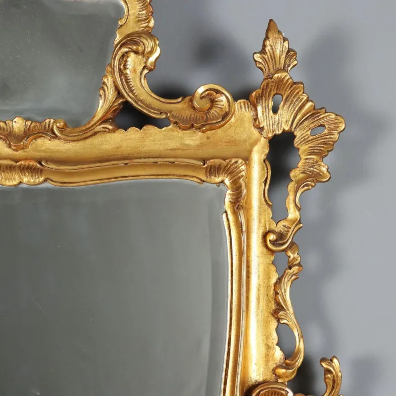 Clearance Pamono Carved and Gilded Rococo Style Mirror