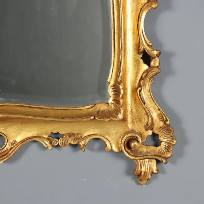 Clearance Pamono Carved and Gilded Rococo Style Mirror
