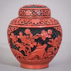 Pamono Carved and Lacquered Chinese Ginger Jar><noscript><img width=