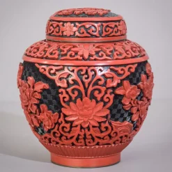 Pamono Carved and Lacquered Chinese Ginger Jar><noscript><img width=
