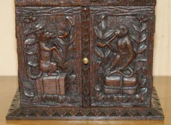 Best Pamono Carved Black Forest Wood Smoking Pipe Cabinet Box, 1870s