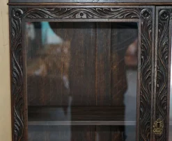 Outlet Pamono Carved English Oak Library Desk with Lions Head Brass Handles, 1860s