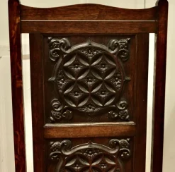 Sale Pamono Carved Gothic Oak Panelled Fire Screen, 1900s