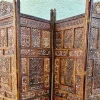 Pamono Carved Hardwood Four-Panel Anglo Indian Folding Screen, 1890s> Room Dividers & Screens