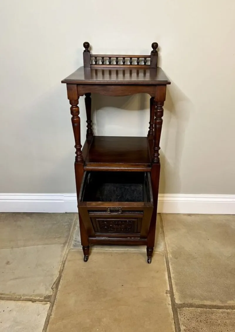 Pamono Carved Mahogany Coal Box, 1900s> Fireplaces And Mantels