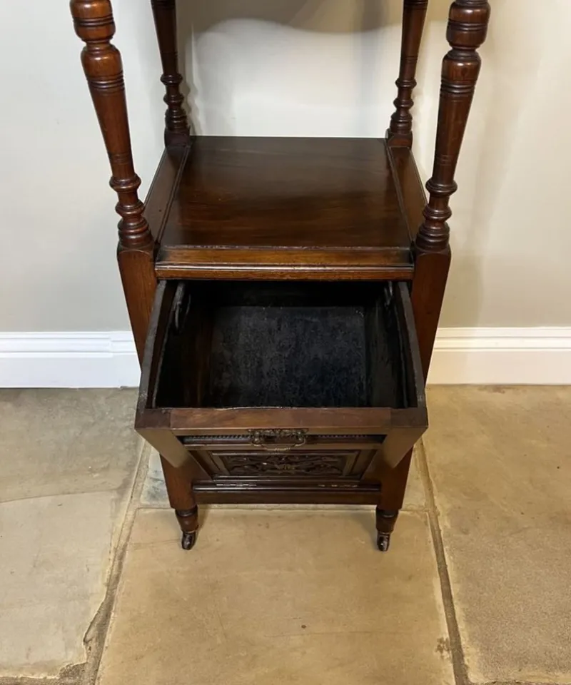 Pamono Carved Mahogany Coal Box, 1900s> Fireplaces And Mantels