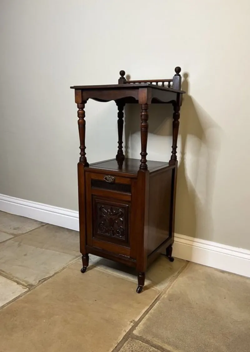 Pamono Carved Mahogany Coal Box, 1900s> Fireplaces And Mantels