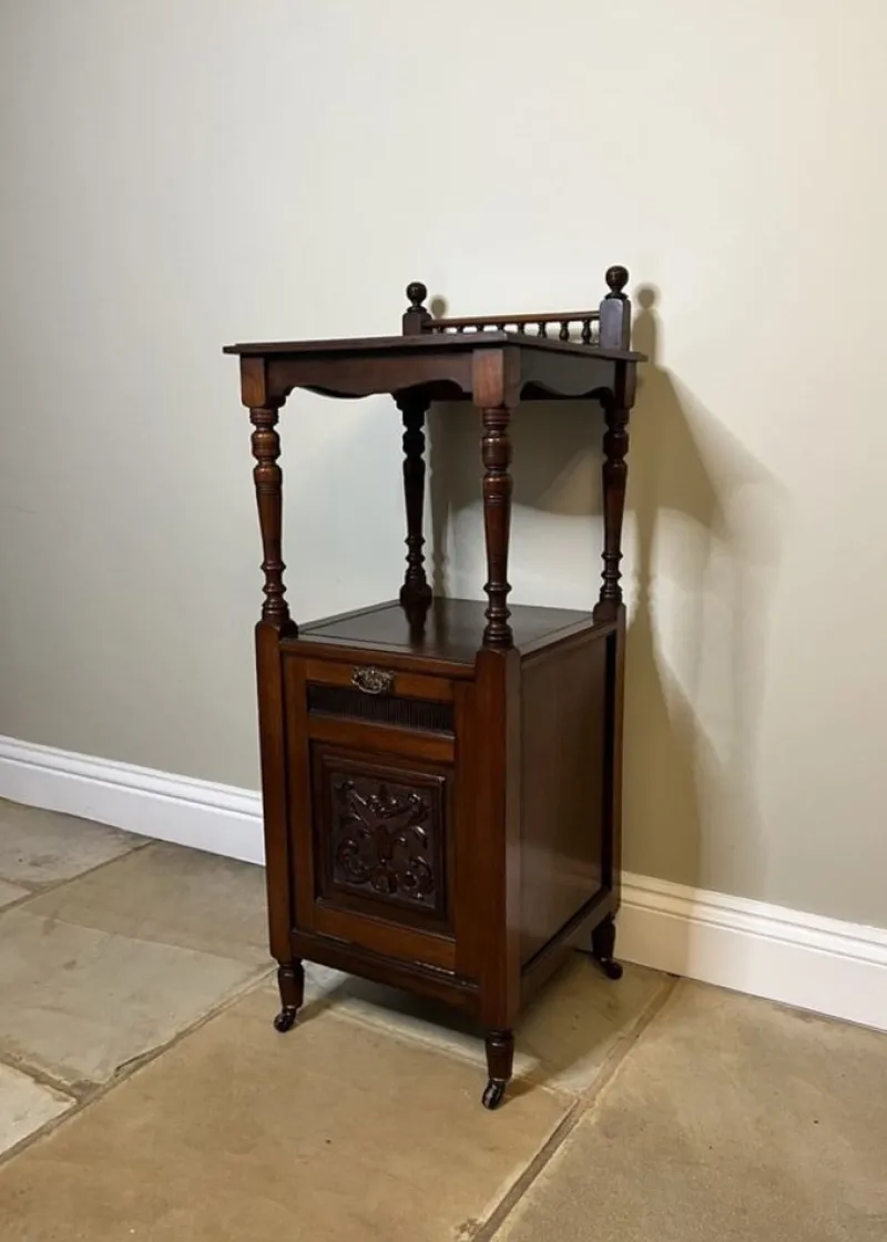 Pamono Carved Mahogany Coal Box, 1900s> Fireplaces And Mantels