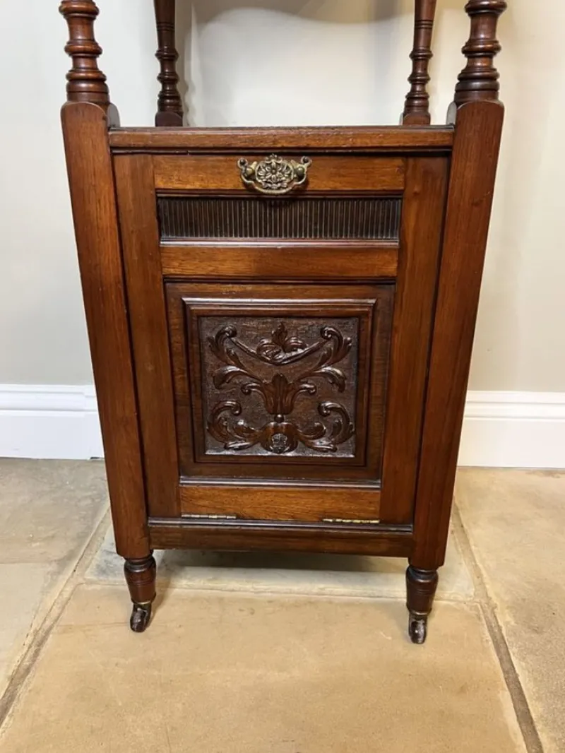 Pamono Carved Mahogany Coal Box, 1900s> Fireplaces And Mantels