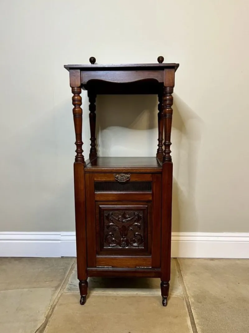 Pamono Carved Mahogany Coal Box, 1900s> Fireplaces And Mantels