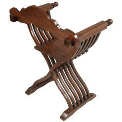 Online Pamono Carved Walnut Desk Chair by Michele Bonciani, 1930s