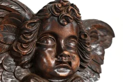 Pamono Carved Wooden Cherubs, Late 19th Century, Set of 2><noscript><img width=