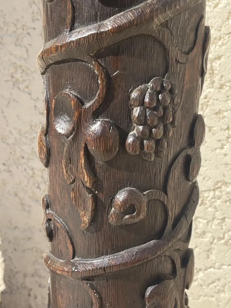 Pamono Carved Wooden Columns, Set of 2> Pedestals And Columns