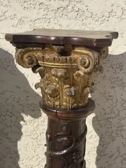 Pamono Carved Wooden Columns, Set of 2><noscript><img width=