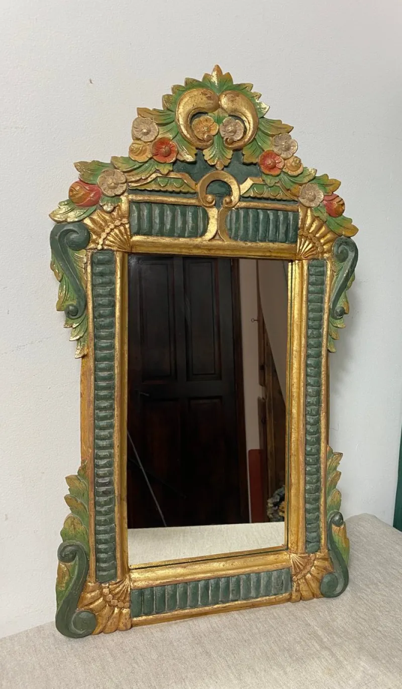 Outlet Pamono Carved Wooden Mirror, 1970s