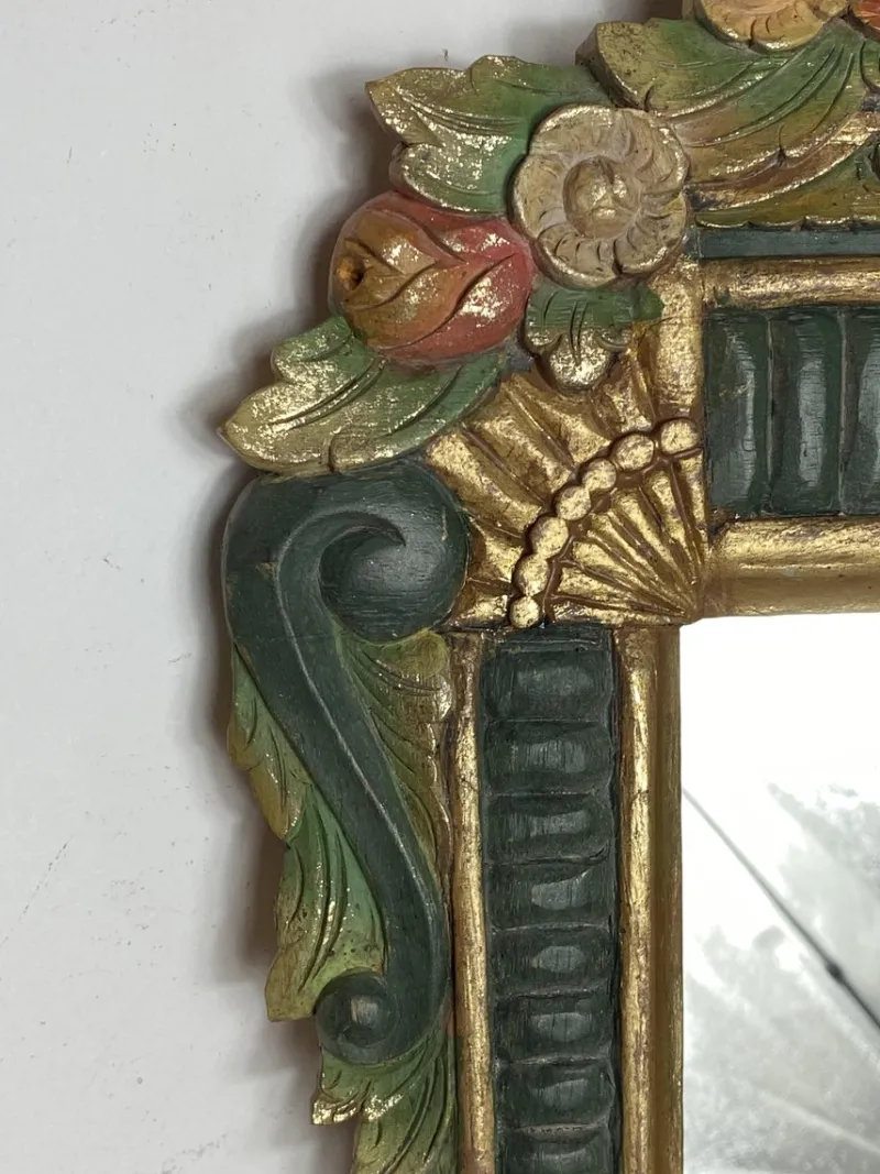 Outlet Pamono Carved Wooden Mirror, 1970s
