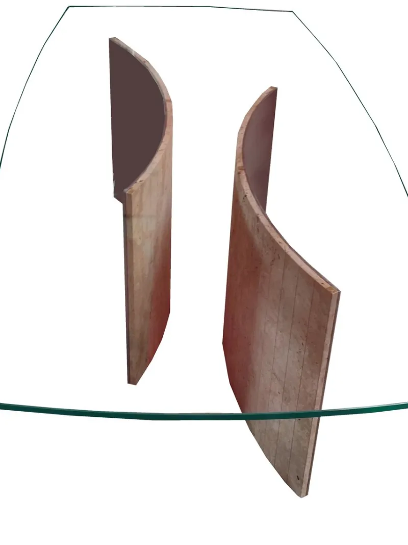 Pamono Casadecor Dining Table in Limestone and Raw Iron by Joaquín Moll for Meddel Spain> Tables