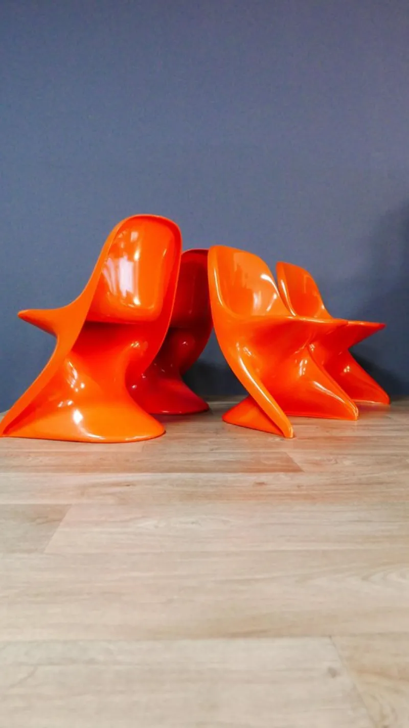Pamono Casalino Children's Chair by Alexander Begge for Casala, 1970s, Set of 4> Children's Chairs