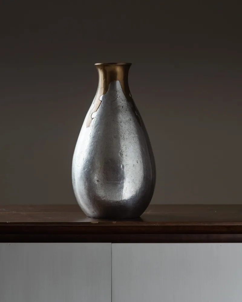 Pamono Cast Aluminum Vase from Philippe Jean, 1970s> Vases