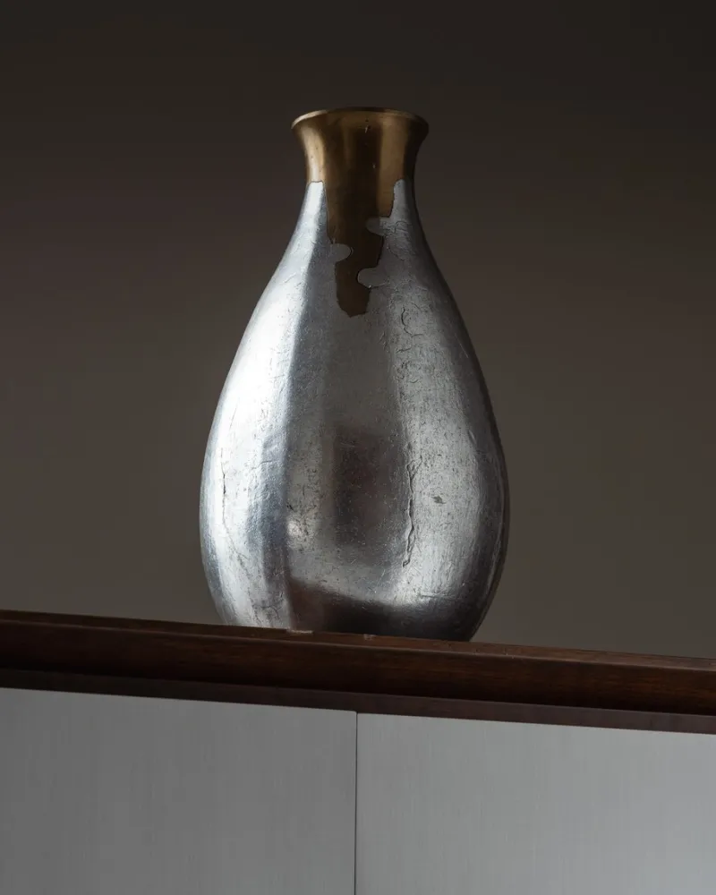 Pamono Cast Aluminum Vase from Philippe Jean, 1970s> Vases