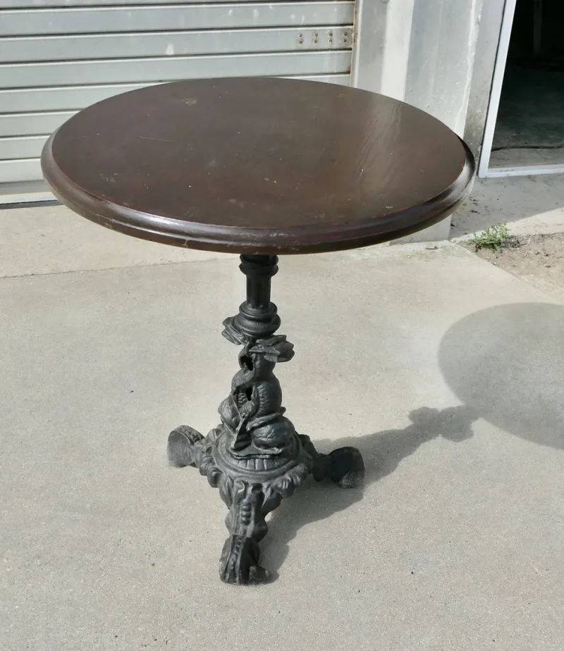Sale Pamono Cast Iron and Oak Pub Table, 1950s