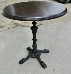 Pamono Cast Iron and Oak Pub Table Garden Table, 1950s> Garden Tables