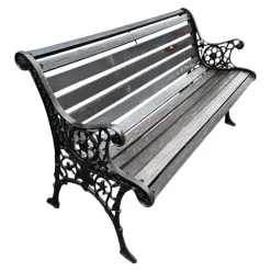 Pamono Cast Iron and Wood Bench, 1960> Benches