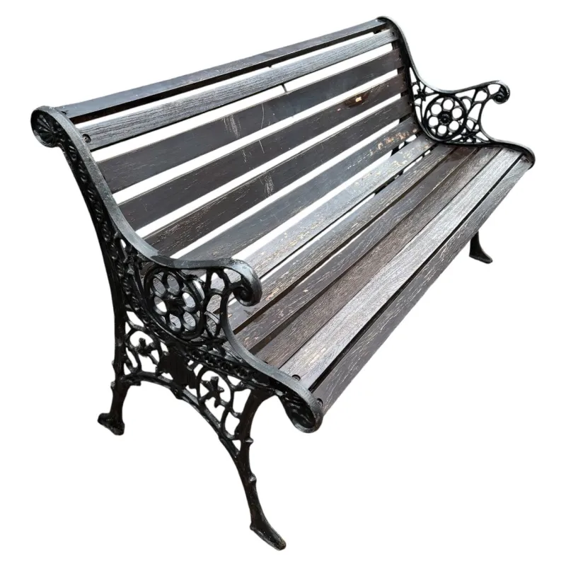 Pamono Cast Iron and Wood Bench, 1960> Benches