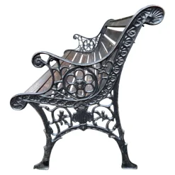 Pamono Cast Iron and Wood Bench, 1960><noscript><img width=