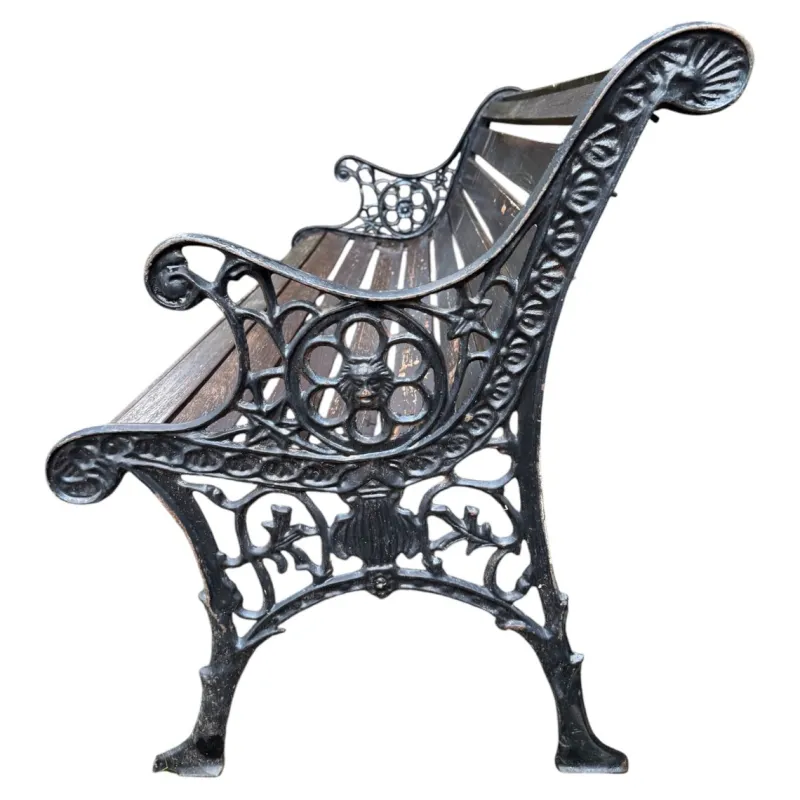 Pamono Cast Iron and Wood Bench, 1960> Benches