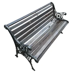 Pamono Cast Iron and Wood Bench, 1960><noscript><img width=