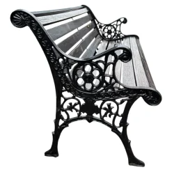 Pamono Cast Iron and Wood Bench, 1960><noscript><img width=