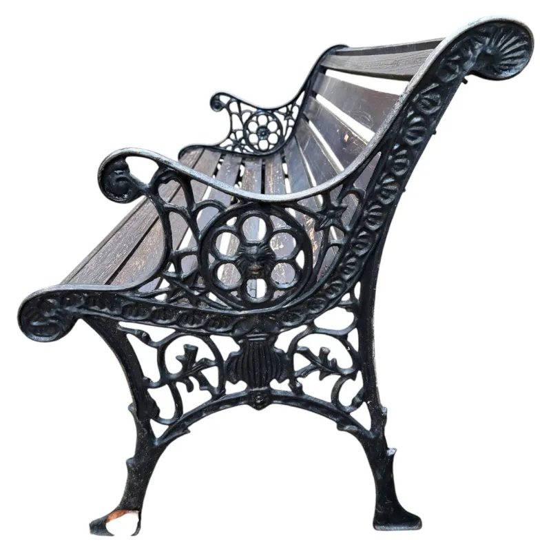 Pamono Cast Iron and Wood Bench, 1960> Benches