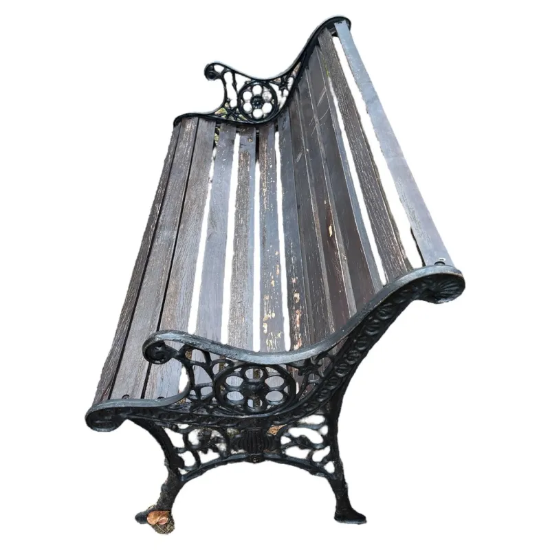 Pamono Cast Iron and Wood Bench, 1960> Benches