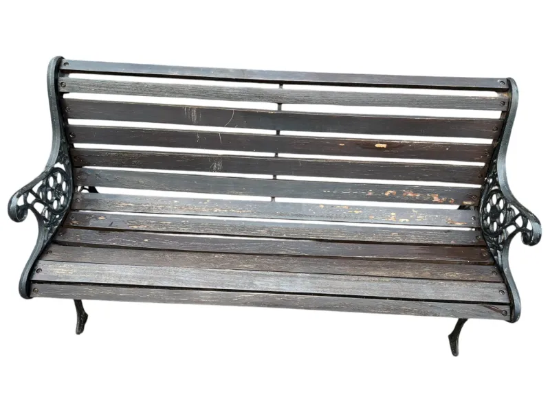 Pamono Cast Iron and Wood Bench, 1960> Benches