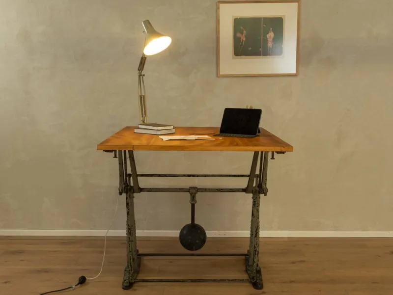 Pamono Cast Iron Drawing Table, 1950s> Desks