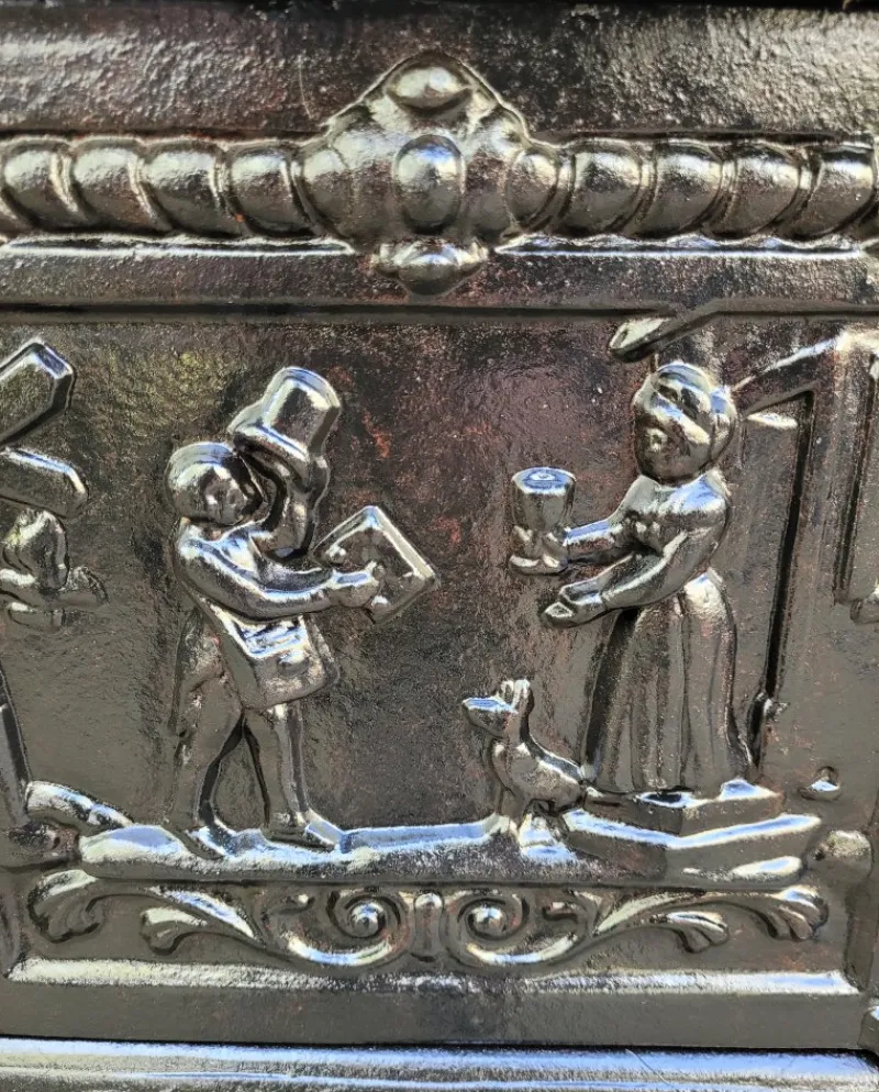 Pamono Cast Iron English Mailbox Letterbox on Leg Black