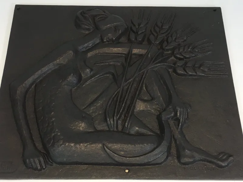 Pamono Cast Iron Fireback, 1950s> Fireplaces And Mantels