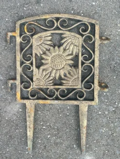 Best Pamono Cast Iron Flower Borders Garden Fences , 1950s, Set of 28