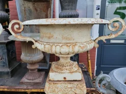 Best Pamono Cast Iron Flower Pot with Ears on Roman Column Vase Planter, Set of 2
