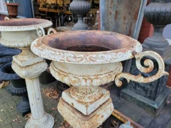 Best Pamono Cast Iron Flower Pot with Ears on Roman Column Vase Planter, Set of 2