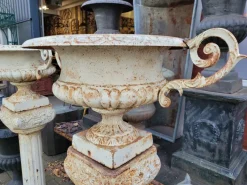 Best Pamono Cast Iron Flower Pot with Ears on Roman Column Vase Planter, Set of 2
