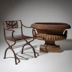 Outlet Pamono Cast Iron Garden Chairs after Karl Friedrich Schinkel from Lauchhammer Foundry, 20th Century, Set of 2