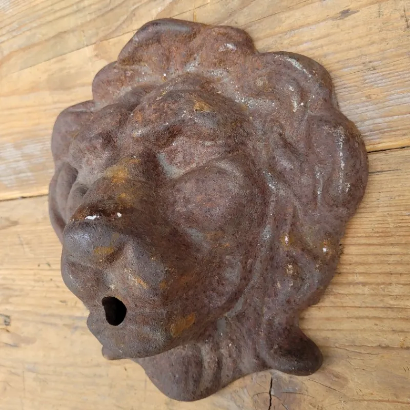 Hot Pamono Cast Iron Gargoyle Lion Fountain Water Ornament