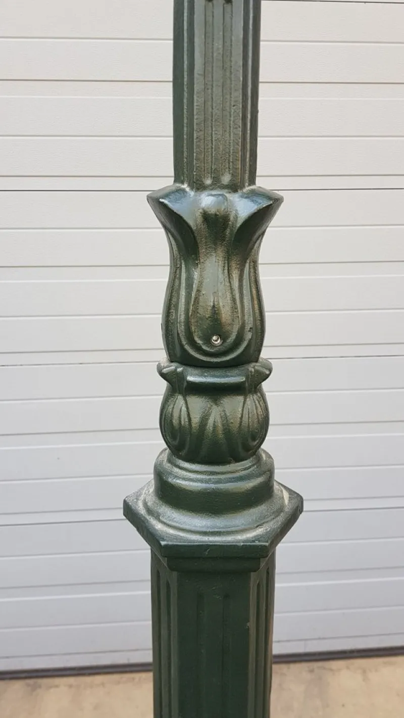 Hot Pamono Cast Iron Lamp Post M2 with Cast Iron Hexagon Lantern