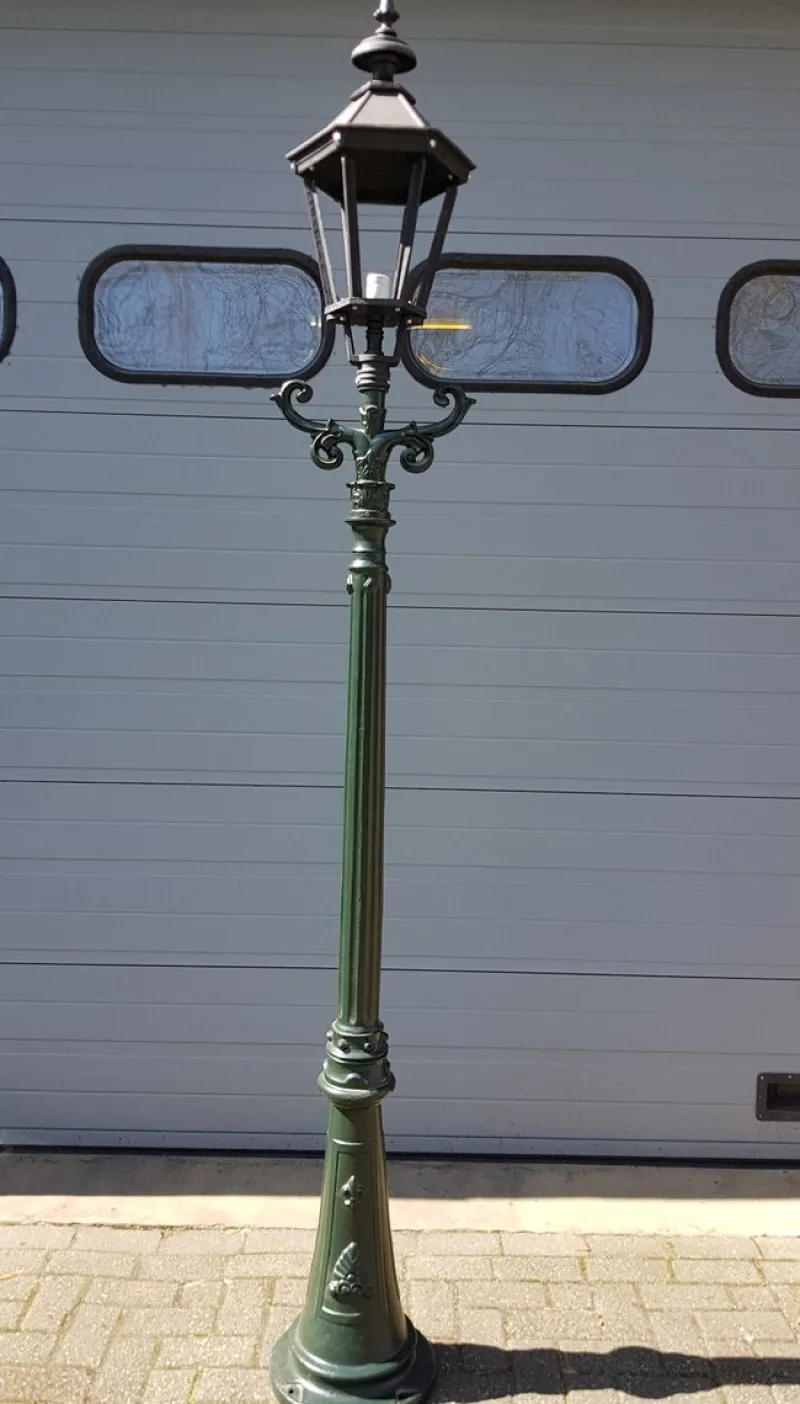 Pamono Cast Iron Lamp Post Rotterdammer with Hexagon Cast Iron Lantern