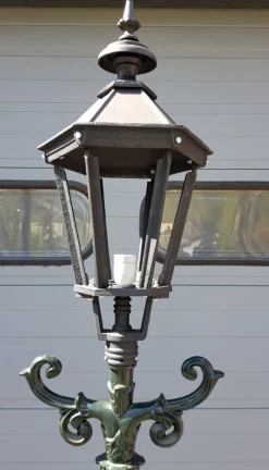 Pamono Cast Iron Lamp Post Rotterdammer with Hexagon Cast Iron Lantern