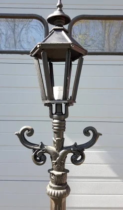 Clearance Pamono Cast Iron Lamp Post with Hexagon Cast Iron Lantern